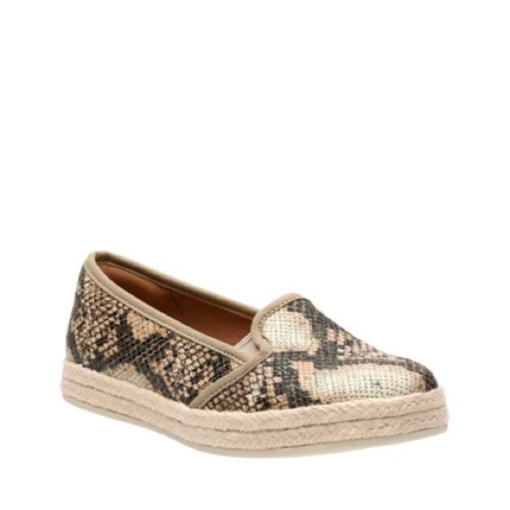 Clark’s Snake Print Slip on espadrilles